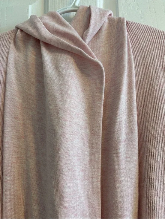 Lululemon Light Pink Women's Hooded Open-Front Sweater Cardigan with pockets - Picture 5 of 5